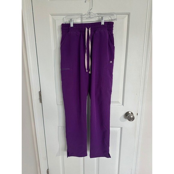 FIGS Women's Purple Scrub Pants Drawstring Waist Zip Pocket Workwear - Picture 1 of 10